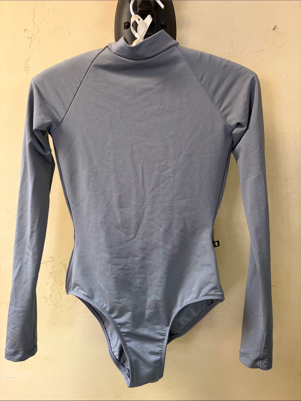 Mariia Crown Brand Long-Sleeve Leotard in Steel Gray Size S